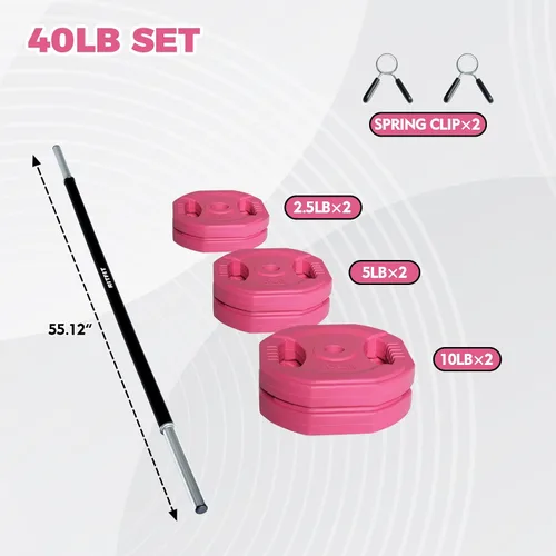 Vista 3 de RitFit Adjustable Barbell Weight Set for Weightlifting and Strength Training in Home&Gym