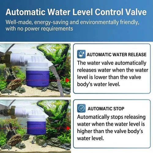 Vista 5 de Válvula de flotador de control automático de nivel de agua de entrada lateral de 2 pulgadas de 1PC Para tanque de agua, piscinas, estanque