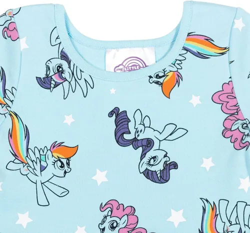 Vista 6 de My Little Pony Vestido de manga corta de rizo francés para niñas
