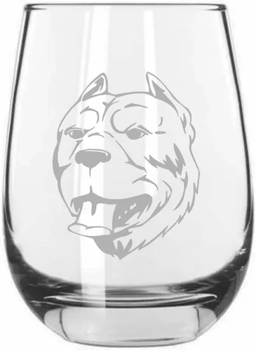 Vista 358 de Shar Pei (chino) - Vaso de vino sin tallo grabado para perro, 15.25 onzas