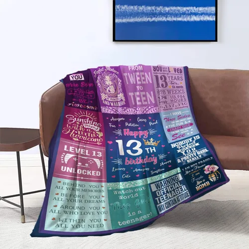 Vista 8 de Regalos de cumpleaños número 13 para niñas - Mejores regalos para niñas de 13 años Manta de 50"x40" - Regalos para niña de 13 años - Niña