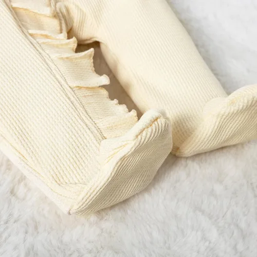 Vista 7 de YINGISFITM Traje para recién nacido, para niña y niño, con cremallera y volantes, overol de punto gofre, mameluco de punto gofre, ropa de hospital