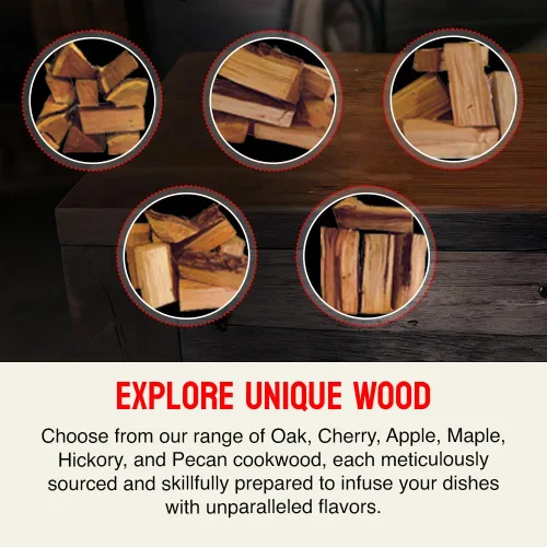 Vista 8 de Trozos de Madera para Ahumar, Trozos de Madera Dura de Cerezo Totalmente Natural para Parrillas y Ahumadores, Añade Rico Sabor a Humo a Cerdo, Res