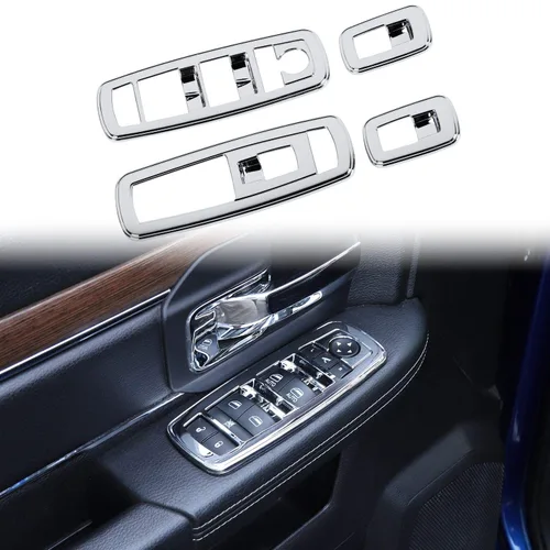 Vista 11 de Voodonala Interruptor de elevación de ventana, botón de control de elevalunas eléctrico, embellecedor para Dodge Charger Durango 2011-2025, para RAM