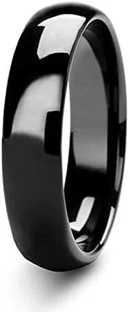 Vista 2 de Tioneer Sterling Silver Plain Dome Wedding Band for Men and Women, Made In USA - Custom Text Personalized Ring, 3mm to 8mm Width, Size 4-13