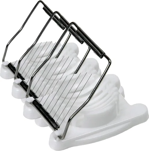 Vista 4 de Chef Craft Básico plástico cortador de huevos, 4 pulgadas de longitud 8 alambres de acero inoxidable, blanco