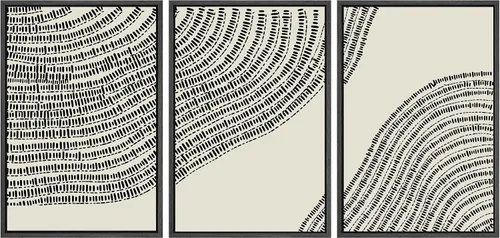 Vista 114 de SIGNWIN Lienzo enmarcado para pared, juego de arte de collage de hojas transparentes en blanco y negro, ilustraciones de naturaleza silvestre, arte