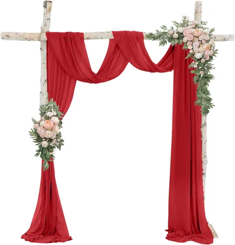 Vista 10 de Tela de Cortinaje para Arco de Boda 1 Panel 20 Pies Tela Transparente Negra Cortinas Transparentes para Boda Cortinaje de Cenador de Gasa Cortinas