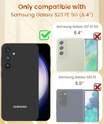 Vista 2 de Dretal Funda para Samsung Galaxy S23 FE 5G, 2 protectores de pantalla de vidrio templado, soporte de anillo giratorio de 360°, soporte magnético