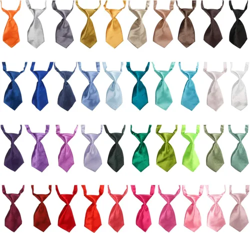 Vista 16 de Segarty Pajaritas para perros a granel, paquete de 40 lazos para perros, collares para cachorros, corbatines ajustables para perros pequeños, Varied