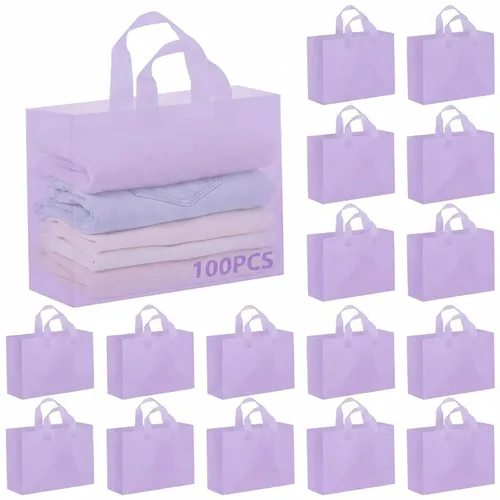 Vista 18 de Amylove 80 bolsas de regalo transparentes a granel con asa, bolsa de plástico esmerilado, embalaje reutilizable, envoltura de golosinas