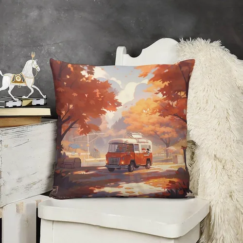 Vista 14 de Fundas de almohada para sofá de 12 x 12 pulgadas, diseño cuadrado de otoño y granja campestre, suave, estampado de doble cara, fundas decorativas