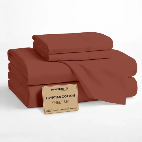 Vista 19 de SGI bedding Sábanas 100% algodón egipcio tamaño individual – Sábanas refrescantes, ropa de cama blanca suave y transpirable, ropa de cama de lujo