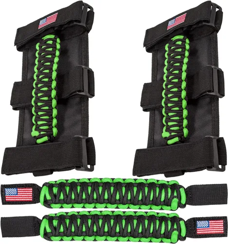 Vista 11 de Asas de agarre de barra enrollable + Asa de agarre para reposacabezas para Jeep Wrangler YJ TJ JK JKU JL JLU Sport Sahara Freedom Rubicon Unlimited