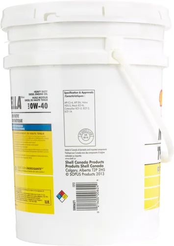 Vista 3 de Shell Rotella 550036271 T6 - Aceite de motor diésel totalmente sintético 0W-40 de alta resistencia - Cubo de 5 galones