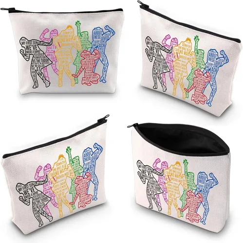 Vista 7 de BLUPARK Seis regalos inspirados en la música - Bolsa de maquillaje Queens para amantes del teatro musical y Broadway, Blanco apagado, Historia