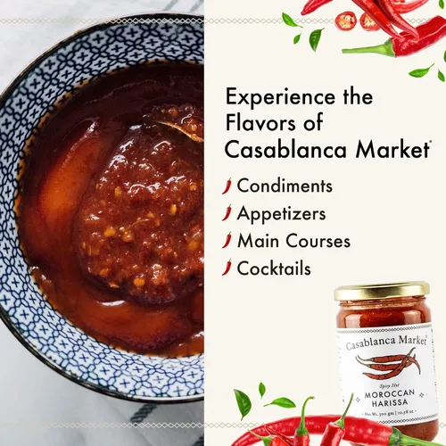 Vista 9 de Casablanca Market Harissa - Salsa picante gourmet – Salsa Harissa – Especias marroquíes del norteafricano mejor regalo de salsa picante Harissa