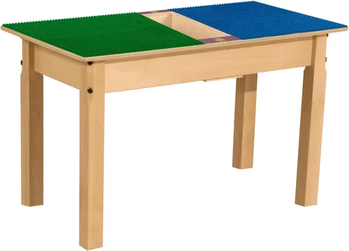 Vista 8 de Contender Time-2-Play Mesa de juego de actividades para niños, compatible con ladrillos Lego, madera contrachapada de abedul extra resistente, 35