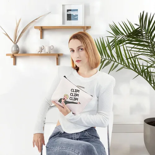 Vista 4 de LEVLO Real Housewives - Bolsa de cosméticos para programas de televisión, Dorinda Medley, con clip de regalo, bolsa de maquillaje con cremallera