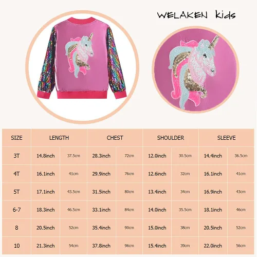 Vista 3 de Chaqueta de lentejuelas para niñas II para niños y niños pequeños chaqueta de vuelo ligera para niños