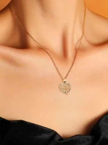 Vista 2 de Long tiantian Collares chapados en oro para mujer, cadena de clip de doble capa, cadena de eslabones de disco, moneda, collar de gargantilla ideal