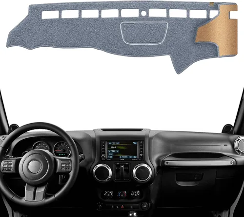 Vista 24 de Cubierta de Salpicadero Alfombrilla de Tablero Compatible con Je-ep Wrangler JK 2017-2011 (para Código de Cuerpo JK), Alfombrilla Antirreflejos