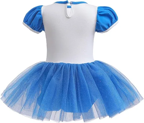 Vista 2 de Disfraz de princesa Sofía Belle Blanca como la nieve para niñas, Halloween, Navidad, cumpleaños, vestido tutú con diadema