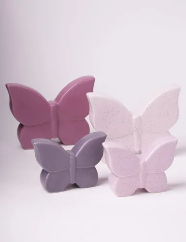 Vista 12 de Estatua de decoración de mariposa, estatua de animal, regalo, escultura de arte moderno para sala de estar, dormitorio, hogar, crema de cerámica