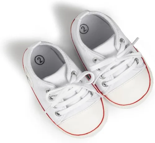 Vista 5 de KIDSUN zapatos deportivos altos hasta el tobillo para bebés, niños y niñas con suela antideslizante, suaves, para recién nacidos, zapatos