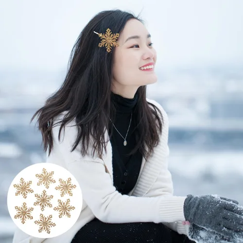 Vista 9 de EXCEART 30 parches de copo de nieve con brillantina para planchar en copos de nieve, horquillas para ropa, vestidos, plantas, sombreros, jeans