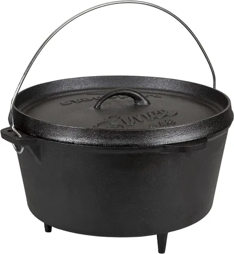 Vista 19 de Stansport - Horno holandés de hierro fundido presazonado de 1 cuarto con fondo plano (16016) Pre-seasoned cast iron with a flat bottom for stovetop