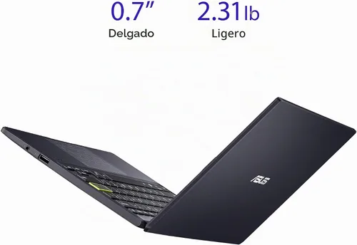 Vista 5 de ASUS Notebook E210 11.6” Ultra Thin, Procesador Intel Celeron N4020, 4GB de RAM, 64GB de almacenamiento eMMC, Windows 10 Home en Modo S con un año