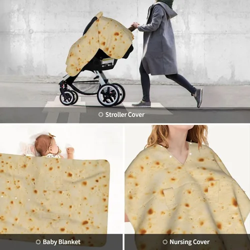 Vista 7 de Burrito Taco Tortilla Funda de asiento de coche Baby Stuff Western Infant Carseat Covers Baby Girl Highland Asiento de coche Canopy Boy Invierno