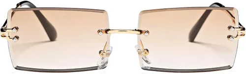 Vista 85 de Gafas de sol rectangulares para hombres/mujeres, gafas de sol pequeñas sin montura cuadrada