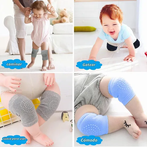 Vista 6 de Almohadillas antideslizantes para gatear para bebés, protegen la rodilla del bebé para gatear
