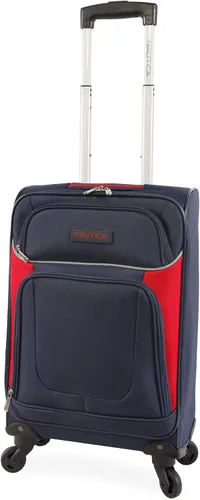Vista 5 de NAUTICA Oceanview - Juego de maletas Softside de 5 piezas, azul marinorojo, marino, Oceanview - Juego de equipaje de 5 piezas