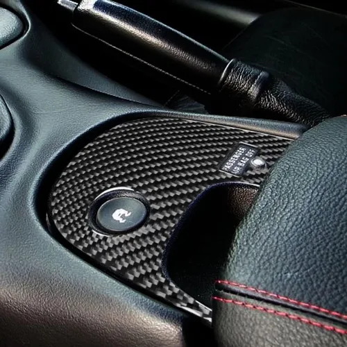 Vista 8 de Fibra de carbono Accesorios interiores de coche inferior central W/O tracción control cubierta ajuste compatible con para Chevrolet Corvette C5 1998