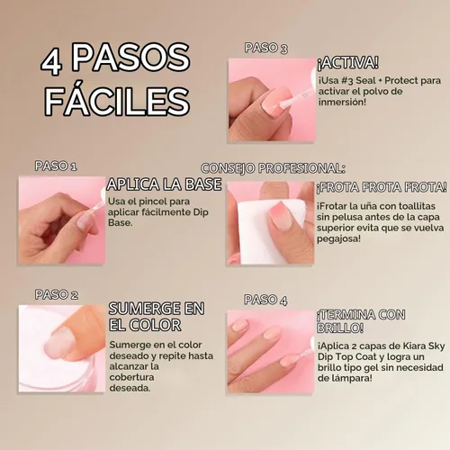 Vista 4 de Kiara Sky Kit de polvo de inmersión de manicura francesa Tamaño completo FRANCÉS COMPLETO