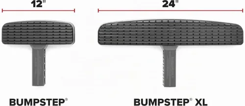 Vista 4 de WeatherTech BumpStep XL con herrajes estándar niquelados