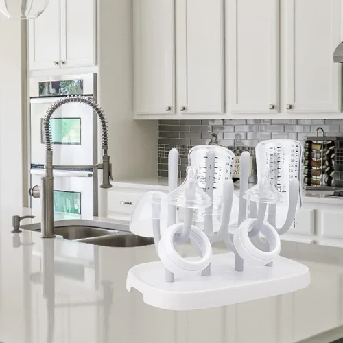 Vista 5 de Estante de secado de biberones, soporte para secador de botellas de ahorro de espacio para botellas, pezones, piezas de bomba, tazas