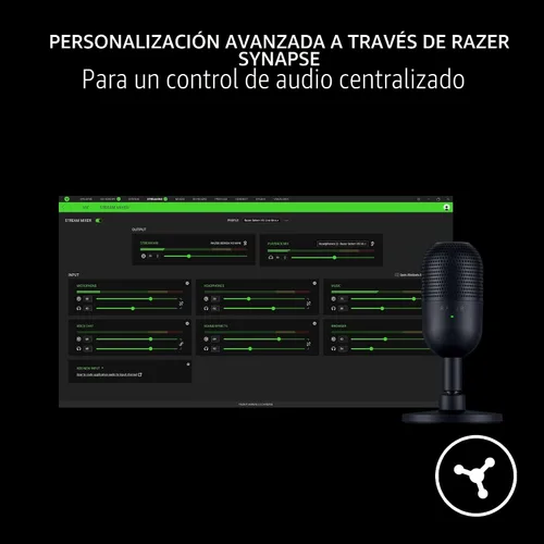 Vista 7 de Razer Seiren V3 Mini Micrófono USB: Micrófono de condensador - Patrón de captación supercardioide - Sensor de silencio con toque y indicador LED