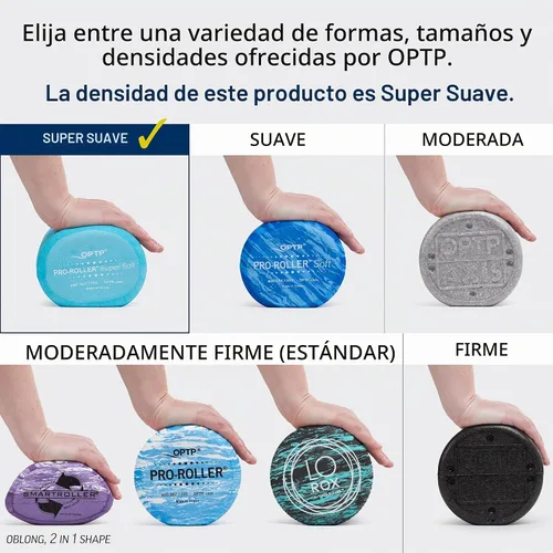 Vista 7 de OPTP PRO-Roller - Rodillo de espuma de densidad súper suave, redondo, azul