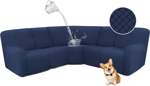 Vista 26 de ALIECOM Funda para Consola Central de Sillón Reclinable, Funda Elástica para Sofá Seccional Reclinable en Forma de L, Funda de Esquinas para Sofá