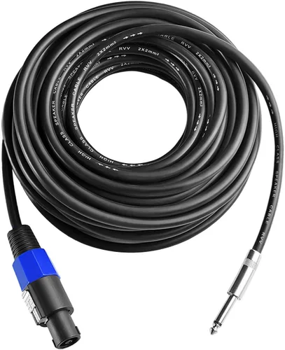 Vista 7 de 2 cables Speakon de 3 pies a TS de 1/4 pulgadas, 12 AWG Twist Lock Pro cable de altavoz de audio