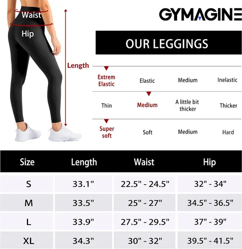Vista 6 de GYMAGINE Workout Leggings for Women Compression Leggings with Pockets Butt Lift