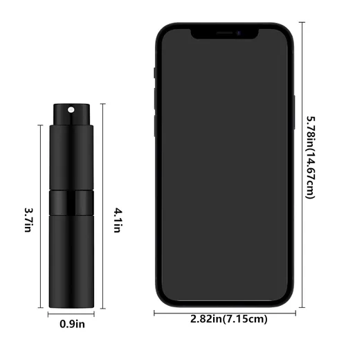 Vista 7 de Lil Ray Botella atomizadora recargable de viaje de 0.3 fl oz, mini pulverizador portátil para colonia (5 negro mate)