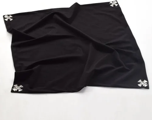 Vista 4 de BLESSUME Wicca - Mantel de tarot con bolsa de tarot, cuadrado, terciopelo de adivinación, color negro, 24.4 x 24.4 pulgadas