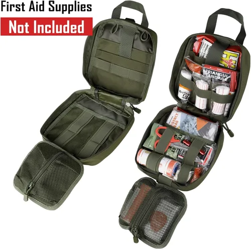 Vista 3 de LIVANS Bolsa de primeros auxilios vacía médica Ifak bolsa Molle EMT bolsas Rip-Away táctico militar trauma emergencia médica bolsa