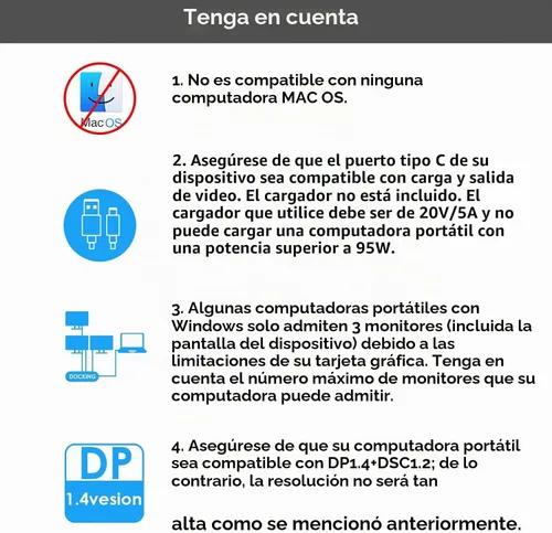 Vista 6 de WAVLINK Estación de acoplamiento para portátil, monitores cuádruples