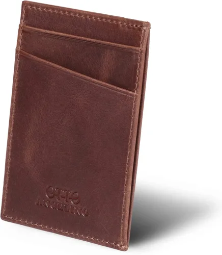 Vista 6 de Cartera de piel auténtica, tarjetas bancarias, dinero, tarjetero de licencia de conducir, unisex